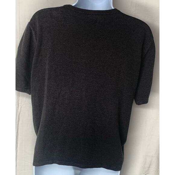 Yarnworks Vintage T Shirt Womens Scoop Neck Size Petite Large Black Short Sleeve - Picture 6 of 11